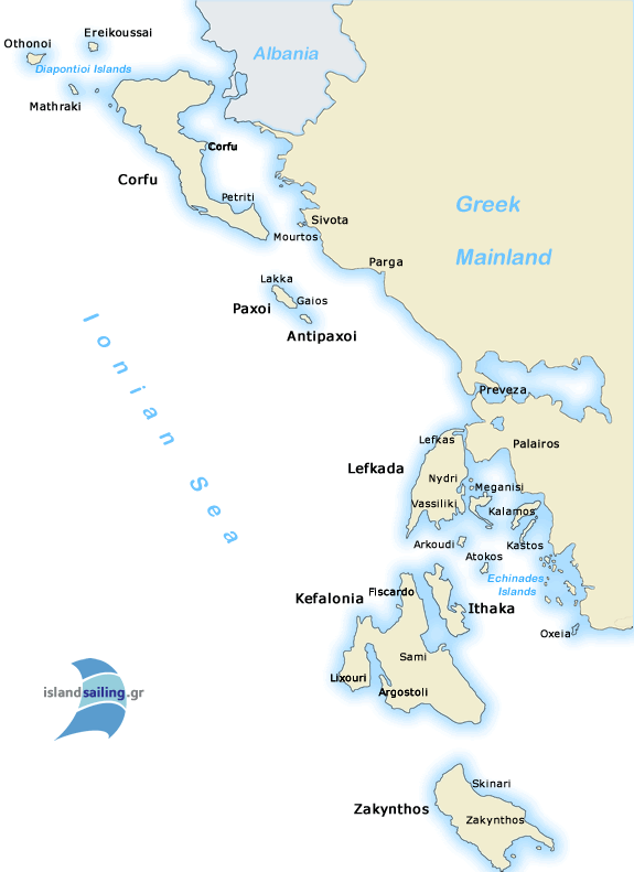 Chart of the Ionian islands