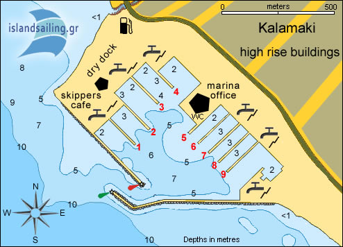 Chart of the Kalamaki marina in Athens