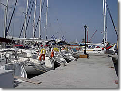 The main pier of Parikia marina
