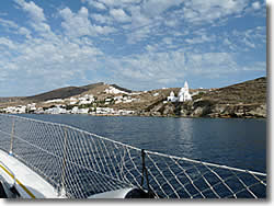 approaching the port of Ios island