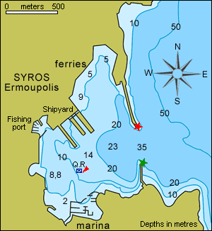 Syros island, sailing information on Ermoupolis - Cyclades